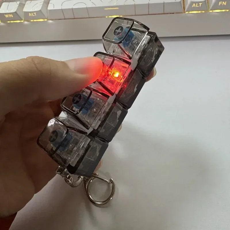 Llavero Teclado Antiestrés con Luz LED para Adultos