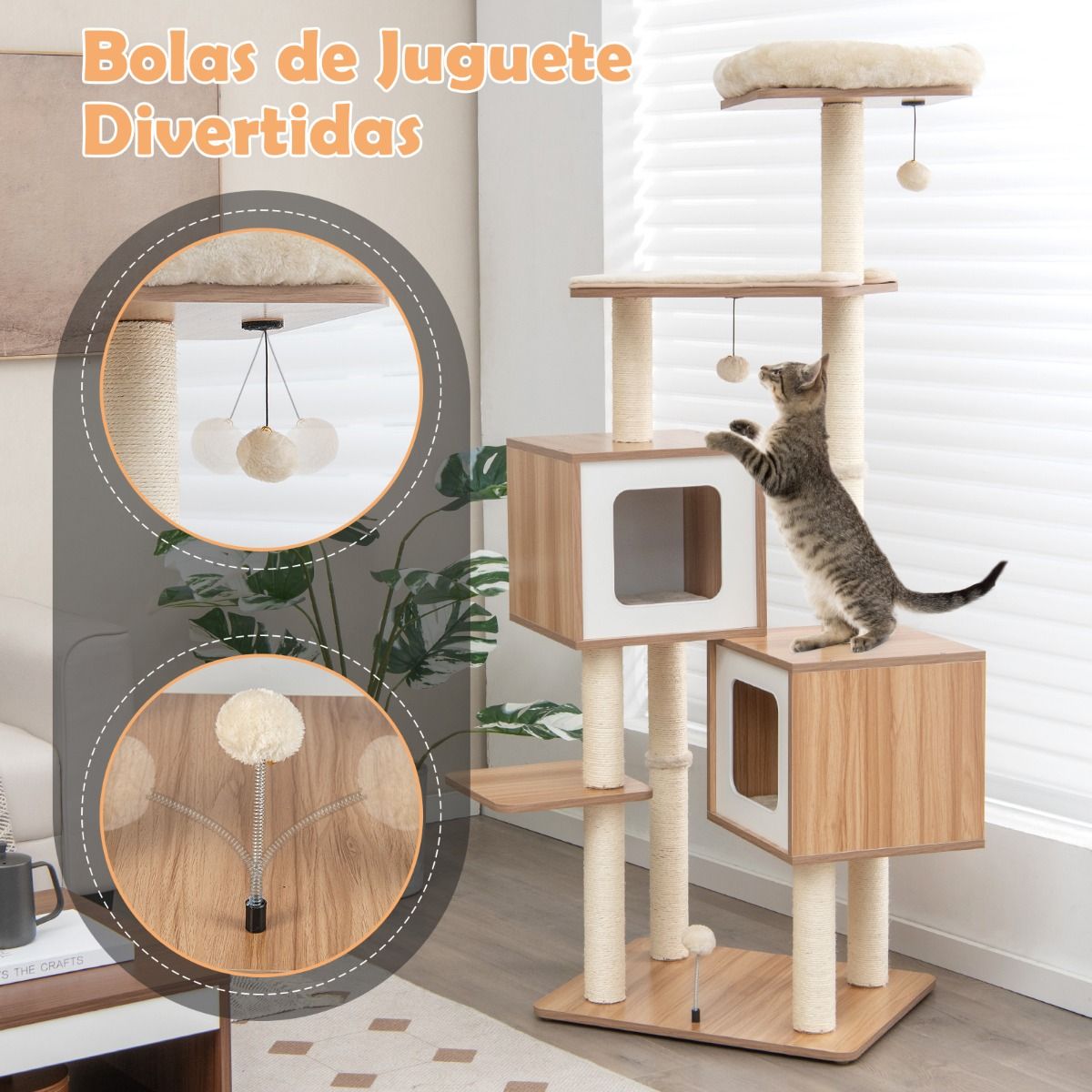 Torre Bigotes™ – Torre de Juego y Descanso para Gatos