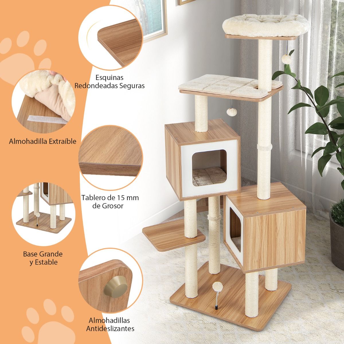 Torre Bigotes™ – Torre de Juego y Descanso para Gatos